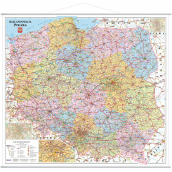 Polska kodowo-drogowa - mapa ścienna